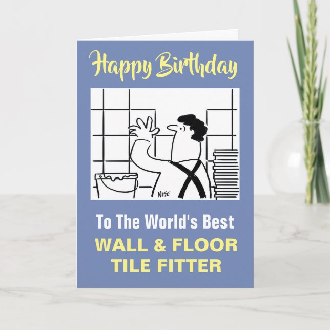 Cartão O Melhor Azulejo Fitter Feliz Aniversário (Frente)