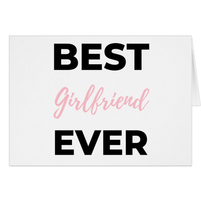 Cartão O melhor Namorada de sempre preto (Frente Horizontal)