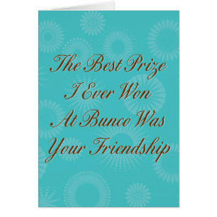 Cartão o melhor prêmio que eu ganhei nunca em Bunco