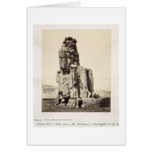 Cartão "O Memnon vocal", estátua colossal de Amenhotep I