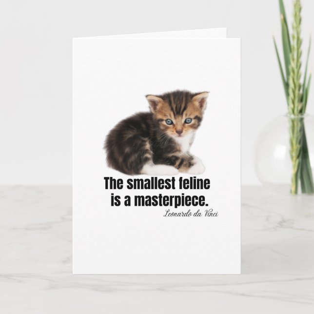 Cartão O menor felino é uma obra-prima. (Frente)