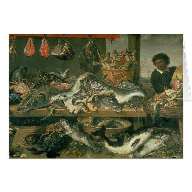 Cartão O mercado de peixes, 1618-21 (Frente Horizontal)