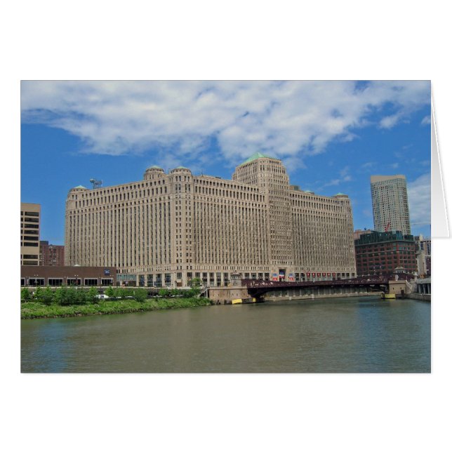 Cartão O Merchandise Mart em Chicago (Frente Horizontal)