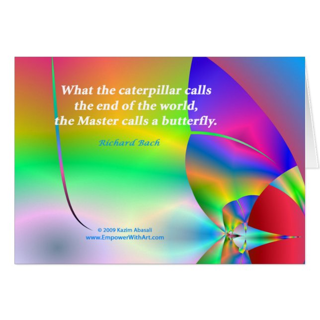 Cartão O Mestre chama uma borboleta (Frente Horizontal)