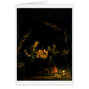 Cartão O mestre da escola, 1660-65 (óleo no painel)