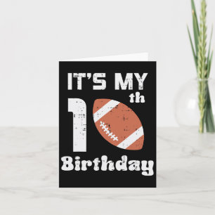 Cartão O meu 10º Aniversário de Futebol Americano, 10 Ano