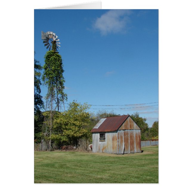 Cartão O moinho de vento e a haste (Frente)