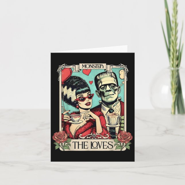 Cartão O Monstro Frankenstein E A Noiva Os Amantes Taro (Frente)