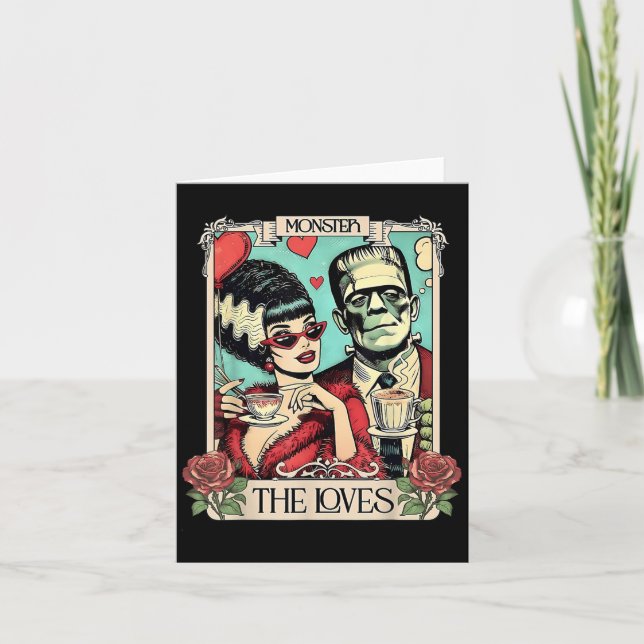 Cartão O Monstro Frankenstein E A Noiva Os Amantes Taro (Frente)