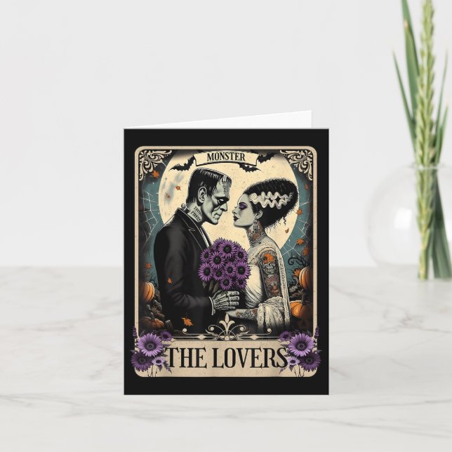 Cartão O Monstro Frankenstein E A Noiva Os Amantes Taro (Frente)