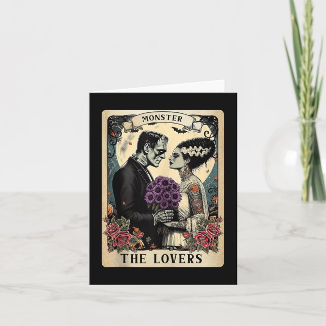 Cartão O Monstro Frankenstein E A Noiva Os Amantes Taro (Frente)
