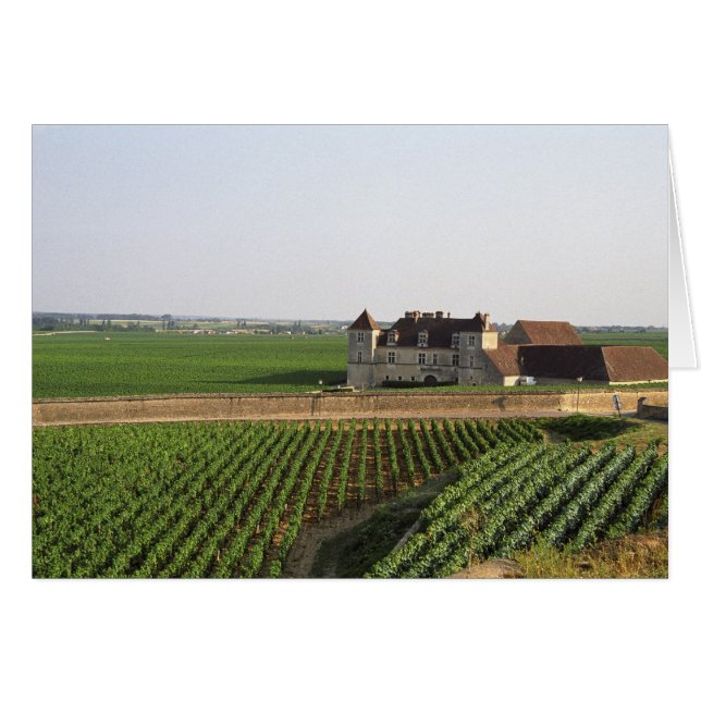Cartão O mosteiro do Clos de Vougeot do século XVI e (Frente Horizontal)