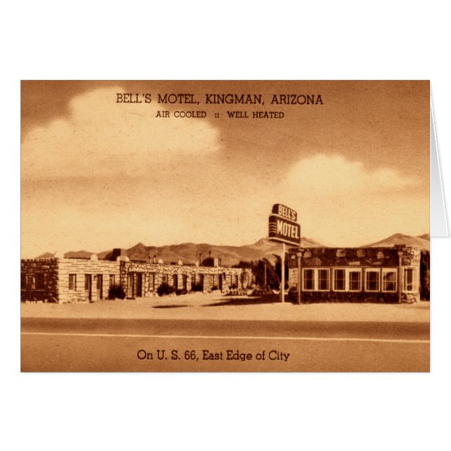 Cartão O motel de Bell da arizona de Kingman (Frente Horizontal)