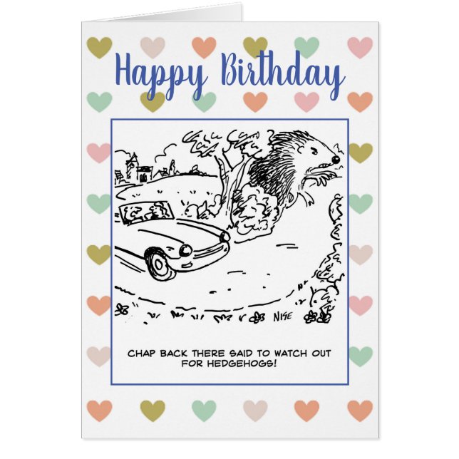Cartão O Motorista Disse Para Cuidar Da Piada De Hedgehog (Frente)