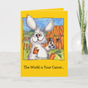 Cartão O Mundo é a sua Carrot Greeting Card