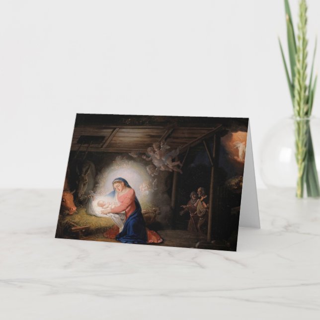 Cartão O Nascimento de Cristo (por Vladimir Borovikovsky) (Frente)