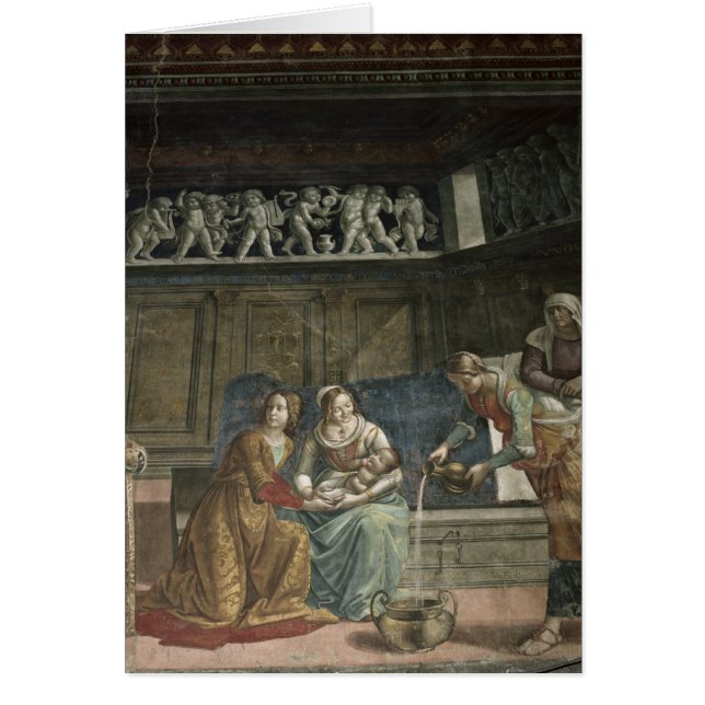 Cartão O nascimento do Virgin, 1485-90 (Frente)