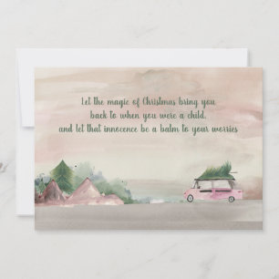 Cartão O Natal da ameixa e do verde trazendo para casa a 