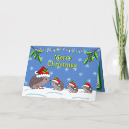 Cartão O Natal do ouriço e das crianças