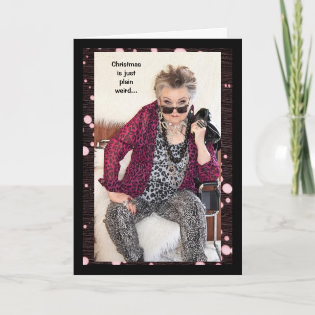 Cartão O Natal é simplesmente estranho... (Frente)