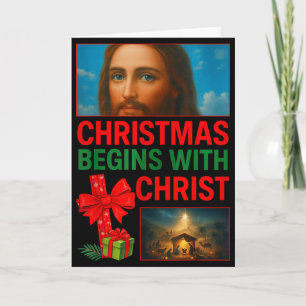 Cartão O Natal Hugvyn Começa Com A Cruz De Cristo Jesus