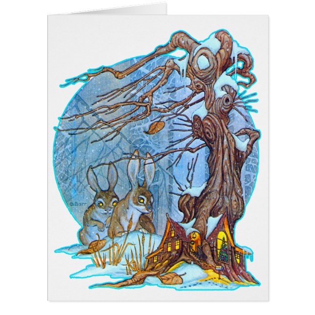 Cartão O Natal no Elf Hall (Frente)