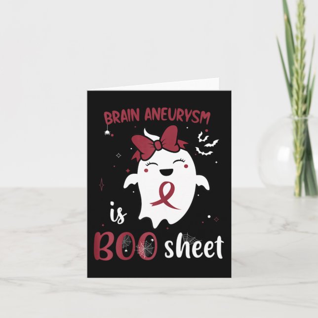 Cartão O neurísmo cerebral é o Boo Sheet Halloween Ghost  (Frente)