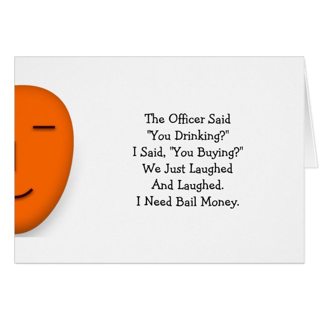 Cartão O Oficial Disse Que Bebendo Engraçado Enviar Um Ca (Frente Horizontal)