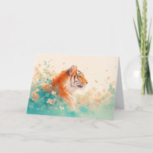 Cartão O Olhar Tranquilo de um Tigre Majestoso