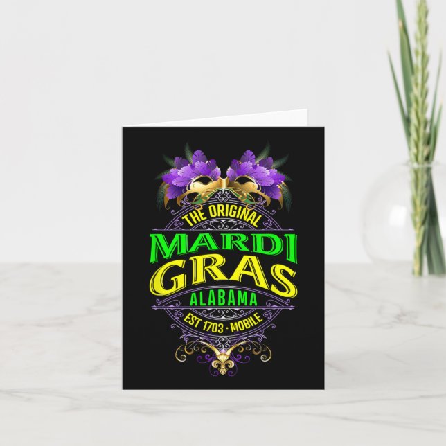 Cartão O original Mobile Alabama Mardi Gras (Frente)