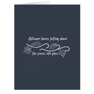 Cartão O outono deixa cair como peças no lugar