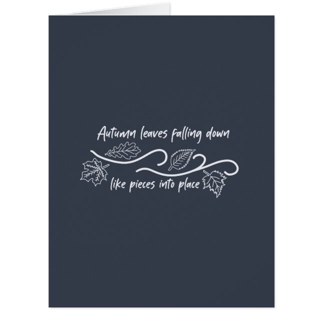 Cartão O outono deixa cair como peças no lugar (Frente)