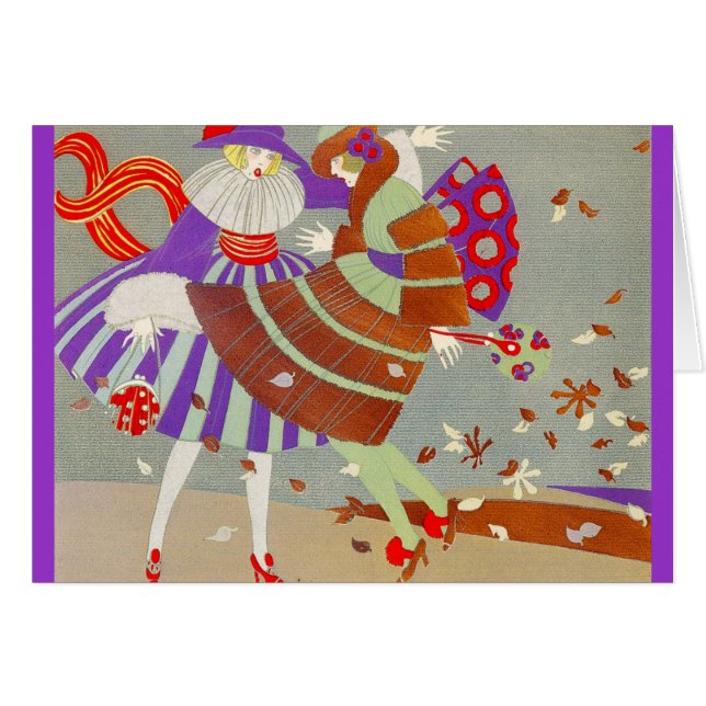 Cartão O OUTONO DEIXA NA Deco da Arte EÓLICA (Frente Horizontal)