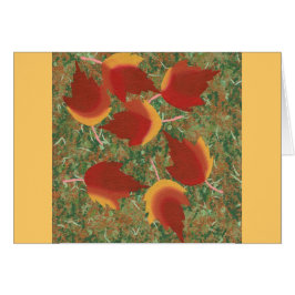 Cartão O outono deixa o Abstrato de cartografia vermelha 