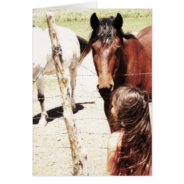 Cartão O ouvinte de cavalos (Frente)