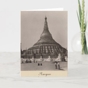 Cartão O pagode de Shwedagon em Rangoon, Burma, c.1860