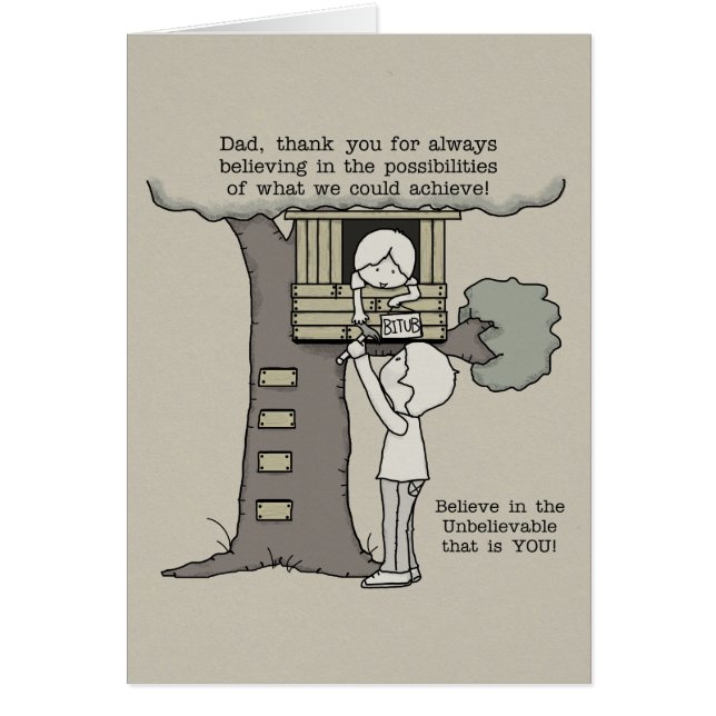 Cartão O pai acredita nas possibilidades (Frente)
