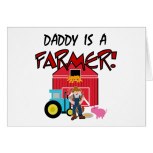 Cartão O pai é camiseta e presentes de um fazendeiro