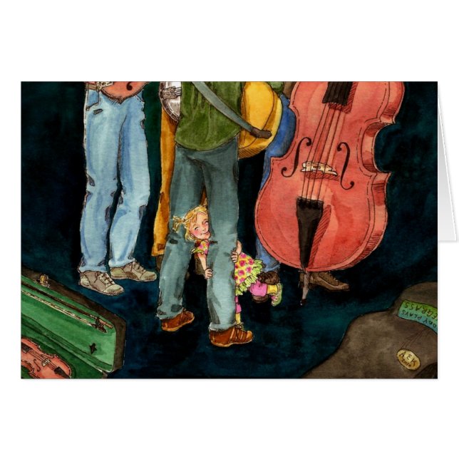 Cartão O pai joga o Bluegrass (Frente Horizontal)