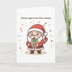 Cartão O Papai Noel Aprova Esta Temporada – Fofo Puchi Dō