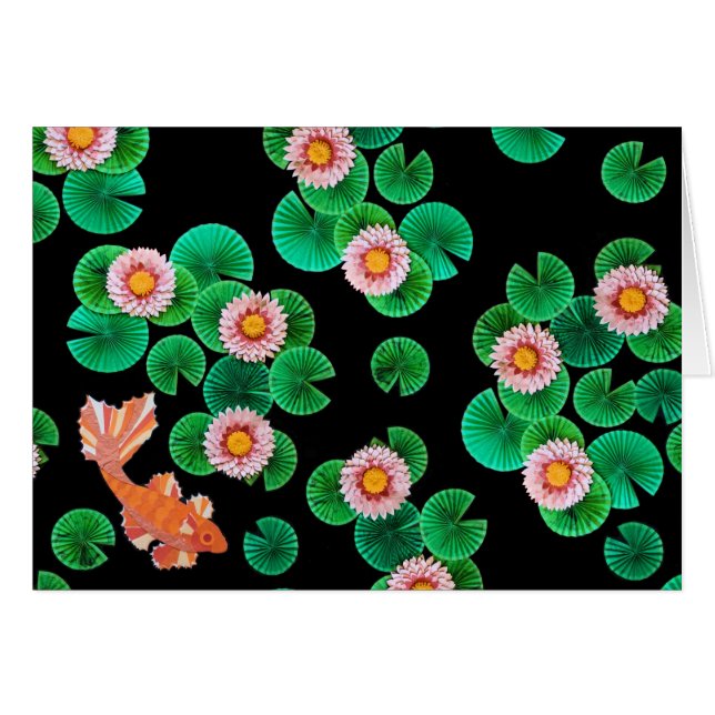 Cartão O Papel Koi Pond (Frente Horizontal)