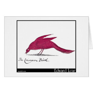 Cartão O pássaro carmesim de Edward Lear