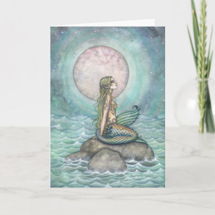 Cartão O Pastel Sea Fantasy Mermaid Art