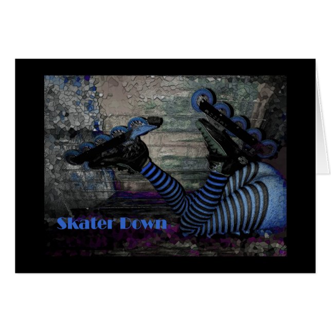 Cartão O patinador para baixo, o que está acima? (Frente Horizontal)