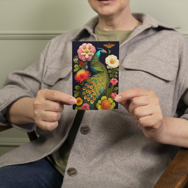 Cartão O Pavão | Moderno Heckel Personalizada (Criador carregado)