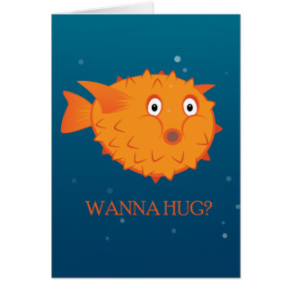 Cartão O peixe do soprador quer abraçar