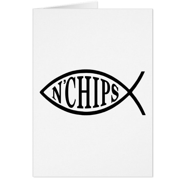 Cartão O peixe N lasca peixes (Frente)