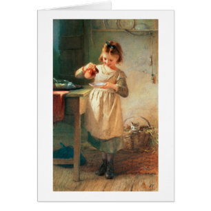 Cartão O pequeno almoço do gatinho