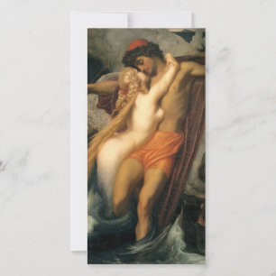 Cartão O pescador e a Syren (por Frederic Leighton)