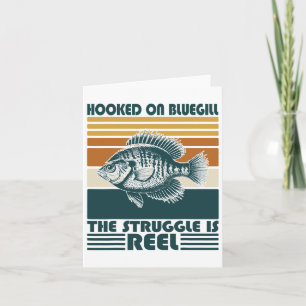 Cartão O Pescador Vintage Enganou Bluegill A Luta